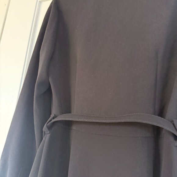 NWT Miu Miu Cady Shirt Dress Black Button Down Belted w/ Gold Tone Logo Buckle - Picture 10 of 10